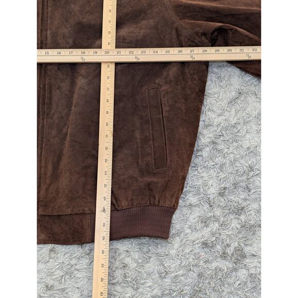 Norm Thompson Mens Brown Suede Leather Insulated Bomber Jacket Size XXL - Picture 13 of 16